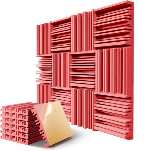 Miniatura 29 de Paquete de 12 paneles de pared insonorizados, paneles de espuma acústica de 12" x 12" x 2" para paredes, panel insonorizante autoadhesivo, paneles