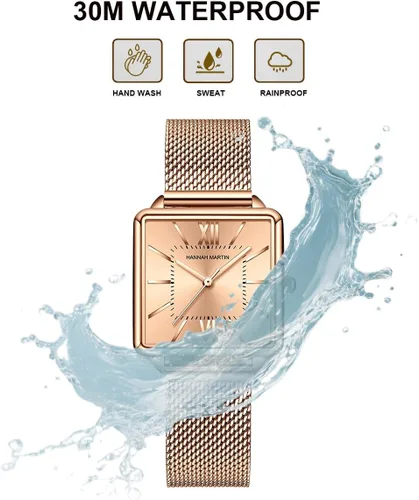 Miniatura 4 de Reloj de pulsera vintage para mujer, estilo cuadrado, estilo vintage, para mujer