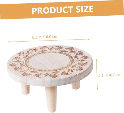 Miniatura 5 de OSALADI Pequeño soporte de madera para plantas suculentas de interior, pedestal de madera, taburete de madera pequeño, soporte para macetas, soporte