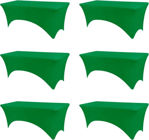 Miniatura 18 de BDDC - Fundas de mesa para mesas de 6 pies, manteles elásticos lavables y resistentes a las arrugas de color azul real de 6 pies para eventos