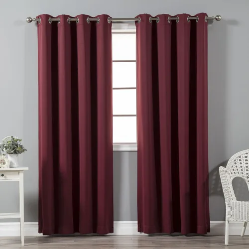 Miniatura 41 de Best Home Fashion Cortinas opacas con aislamiento térmico, ojales de acero inoxidable y níquel, color rosa bebé, 52 pulgadas de ancho x 63 pulgadas