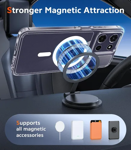 Miniatura 907 de FNTCASE Funda para iPhone 13 Pro-Max: Fundas magnéticas transparentes compatibles con Magsafe Slim anti amarillamiento protección contra caídas
