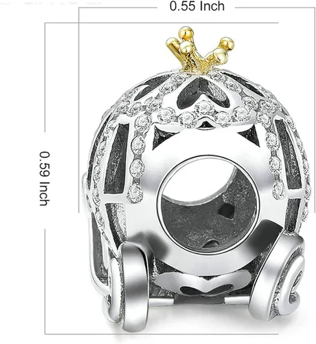 Miniatura 6 de BISAER Abalorio de plata de ley 925 con cuentas de cristal azul Hamsa para pulsera Pandora
