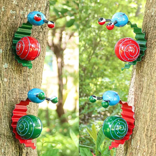 Miniatura 6 de Cruis Cuka - Decoración de jardín de metal, linda escultura de caracol para patio, arte de césped, ornamento para leyó o cerca, decoración al aire