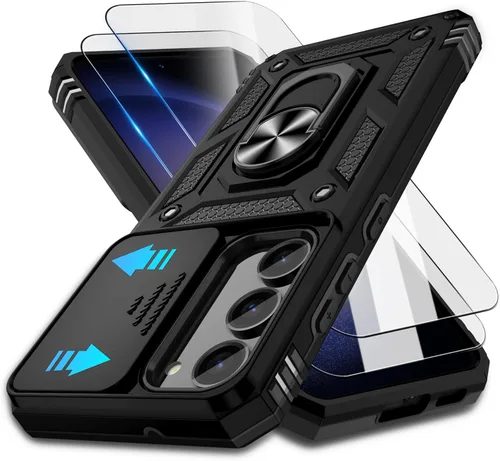 Miniatura 156 de ATUMP Funda para OnePlus Nord N200 5G con protector de pantalla HD con cubierta para cámara deslizante, soporte de anillo de rotación de 360°