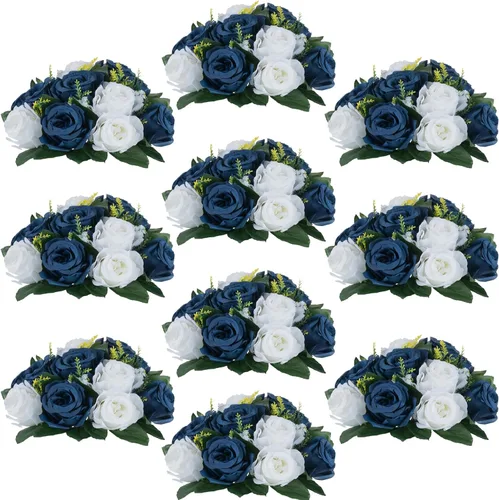 Miniatura 25 de Centros de mesa de flores para mesas de boda: decoraciones de mesa de Halloween, bolas de flores negras, centros de mesa para compromiso, ceremonia