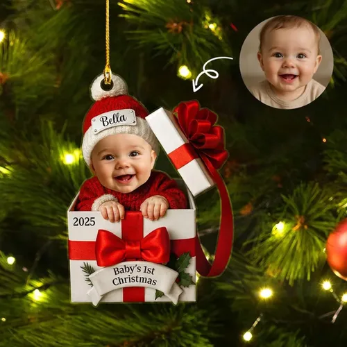 Miniatura 10 de Adorno personalizado para tu foto, adorno de mica con foto personalizada, adornos de Navidad para fotos, regalo de cumpleaños para Navidad familiar