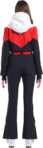 Miniatura 102 de GSOU SNOW Traje de esquí para mujer, traje de nieve delgado de una pieza, chaqueta de nieve, impermeable, resistente al viento, deportes al aire