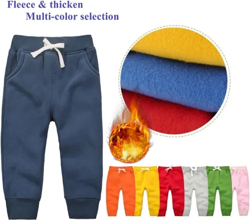 Miniatura 3 de CuteOn Unisex Toddler Jogger Pants Kids Cotton Elastic Waist Winter Baby Sweatpants Pants 1-5Years