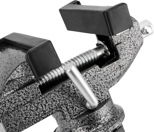 Miniatura 3 de Paquete de 2 tornillos de mesa universales de 3 pulgadas, tornillo de banco giratorio de 360°, abrazadera de base de trabajo portátil con juntas
