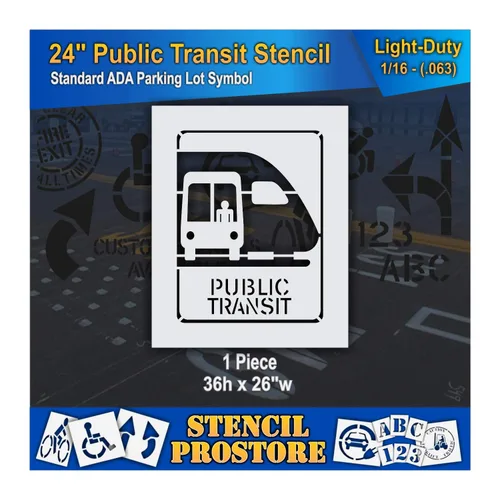 Miniatura 5 de Plantillas de pavimento – 24 pulgadas – autobús y tren, Plantilla de tránsito público – 24 pulgadas x 18 pulgadas