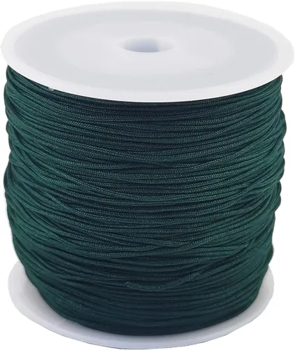 Miniatura 8 de Glory Qin Cuerda decorativa de nailon de 109 yardas con cuentas Kumihimo, cuentas, borla, fabricación de joyas con nudo chino (0.031 in, rojo)