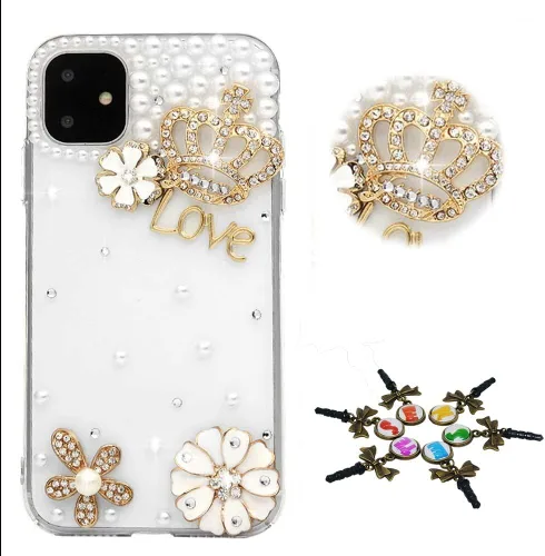Miniatura 24 de Sparkle - Funda para teléfono compatible con Samsung Galaxy Z Flip 2 5G - Elegante - Funda 3D hecha a mano con diseño de diamantes de imitación