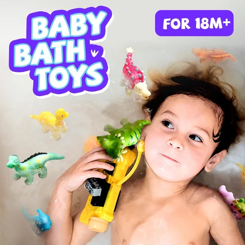 Miniatura 7 de Hely Cancy - Juguetes de dinosaurio para el baño sin molde