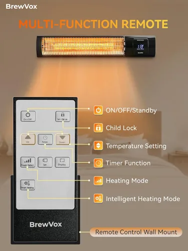 Miniatura 7 de Calentador eléctrico infrarrojo de carbono para patio al aire libre con termostatos, control inteligente por aplicación con control remoto