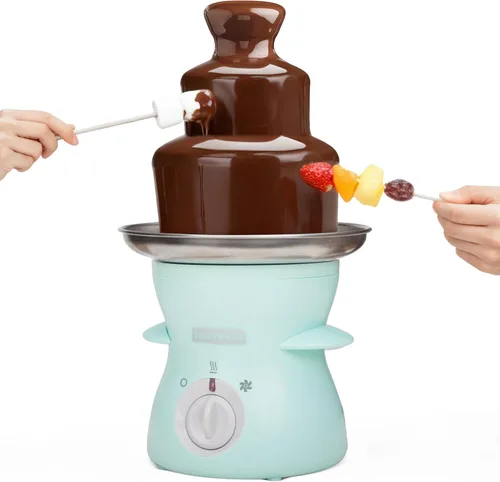 SugarWhisk Mini máquina de fuente de chocolate de 3 niveles, fácil de usar y limpiar, ideal para fiestas, eventos y bodas, capacidad de 22 onzas,