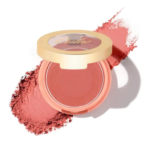 Miniatura 14 de Oulac Polvo de maquillaje de rubor marrón ciruela, mezcla de rubor en crema de color rico, piel bronceada mate natural, vegano y libre de crueldad