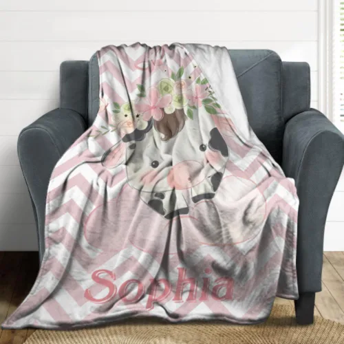 Miniatura 22 de Artsadd Manta de bebé personalizada para niños y niñas con nombre, manta personalizada con nombre de bebé con patrón de unicornio, manta