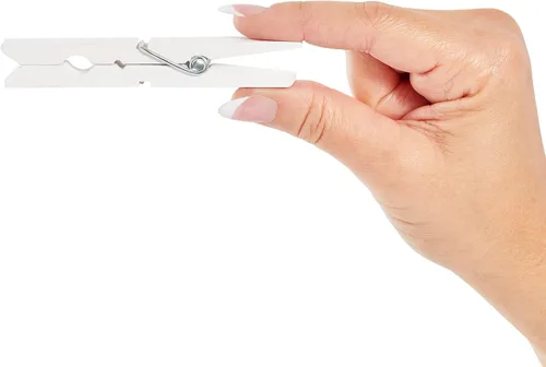 Miniatura 6 de Juvale Pinzas de madera para secar al aire libre y resistentes para la ropa, pinzas blancas para decoración del hogar y clips de fotos, proyectos