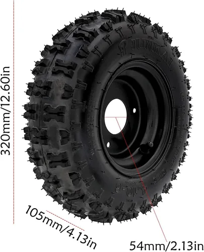 Miniatura 2 de Paquete de 2 neumáticos sin cámara 4.10-6 con llantas de 6 pulgadas para Go Kart, ATV, Quad, Mini Bike, Scooter, Drift Trike, Cortacésped, Tractor