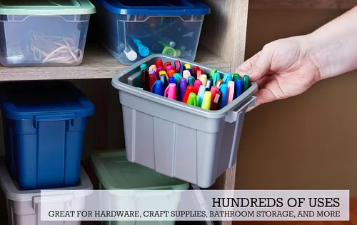 Miniatura 3 de Organize Your Home Contenedores de almacenamiento coloridos para espacios pequeños con tapas, paquete de 6, recipientes de plástico pequeños