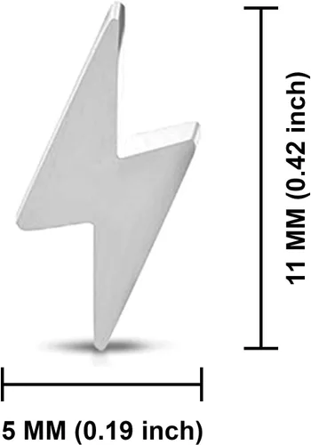 Miniatura 4 de Pendientes de poste de acero inoxidable con botón de trueno, Acero inoxidable Metal
