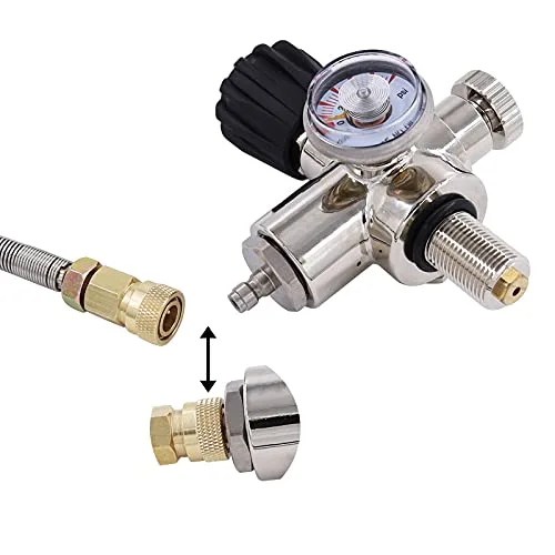 TUXING 4500PSI/300Bar Pcp Tanque DIN Válvula Buceo Adaptador de doble calibre con manguera de 24 "tanque Paintball HPA, estación de llenado de aire