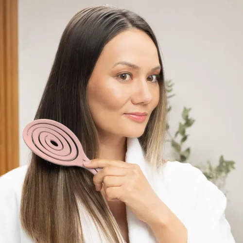 Miniatura 6 de Ninabella Cepillo de desenredar para mujeres y hombres - No tira - Cepillos alisadores para cabello liso y rizado - Cepillo de pelo espiral único