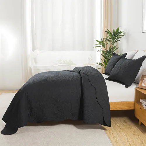 Miniatura 58 de HoneiLife - Juego de colcha de tamaño Queen, juego de ropa de cama de pana bordada de 3 piezas, colcha de lujo, ligera, cálida, para todas las Pana
