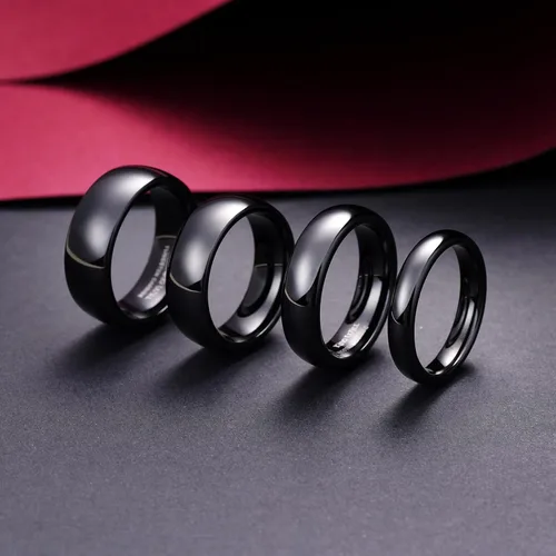 Miniatura 10 de King Will Alianza de boda de carburo de tungsteno para hombres y mujeres, anillos de promesa para parejas abovedados de alto pulido