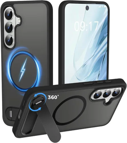 Miniatura 14 de Reukdnv Funda magnética para Galaxy S24 Ultra con soporte de metal duradero, protección contra caídas de grado militar, compatible con MagSafe