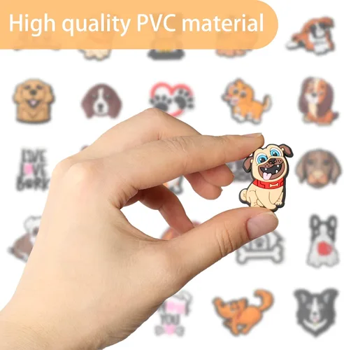 Miniatura 5 de Dijes de decoración de zapatos de perro, 25 piezas de lindos dijes de perros para zapatos, cachorros, zapatos de mascotas para adultos, amantes