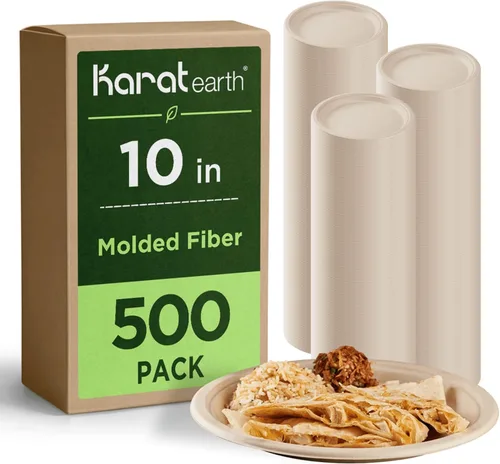 Miniatura 13 de Karat Earth Platos de papel desechables compostables de 6 pulgadas, paquete de 1000