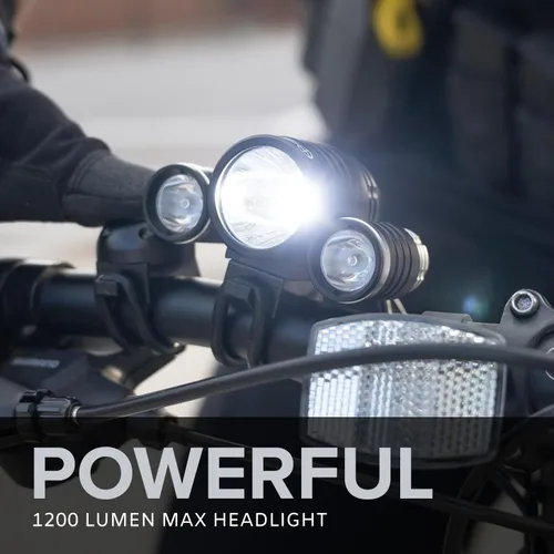 Miniatura 4 de PS1200 Luz delantera y OPTIKS 210 trasera para bicicleta de policía, luz estroboscópica roja/azul, recargable, resistente al agua, 5 modos