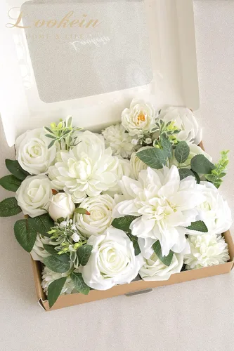 Miniatura 6 de Lookein Flores Artificiales para Decoración de Boda DIY, Ramo de Novia, Centros de Mesa, Guirnaldas de Flores, Coronas, Arco de Pasillo, Decoración