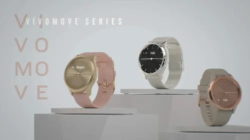 Miniatura 5 de Garmin Vivomove 3S, reloj inteligente híbrido de tamaño más pequeño con manecillas de reloj reales y pantalla táctil oculta, color dorado claro