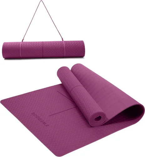 Miniatura 8 de Ewedoos Esterilla de Yoga Ecológica con Marcas de Alineación, Esterilla de Yoga TPE Antideslizante para Yoga Caliente, Gruesa 1/4'', Superficies
