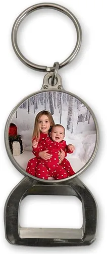 Indiana Metal Craft KeyTag - Abridor de botellas y cerveza con inserto personalizado de imagen fotográfica