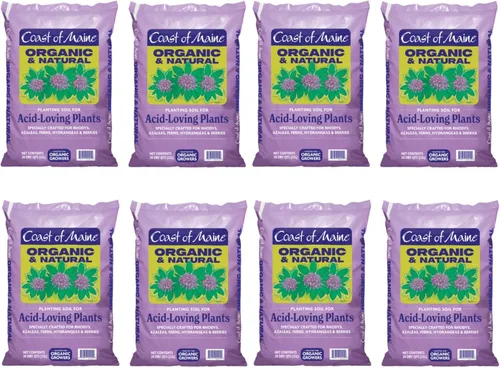 Coast of Maine Suelo de plantación orgánico y natural para plantas amantes de los ácidos, azalea, rododendro y bayas. Suelo de siembra premium con