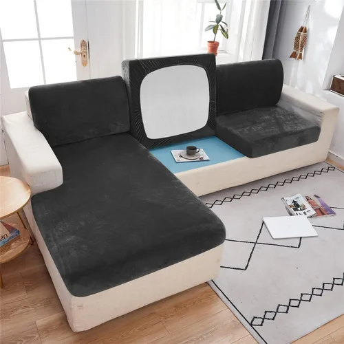 Miniatura 11 de Funda elástica para cojín de sofá, funda protectora para muebles de sofá, funda de asiento de sofá, estampado floral con parte inferior elástica, #17