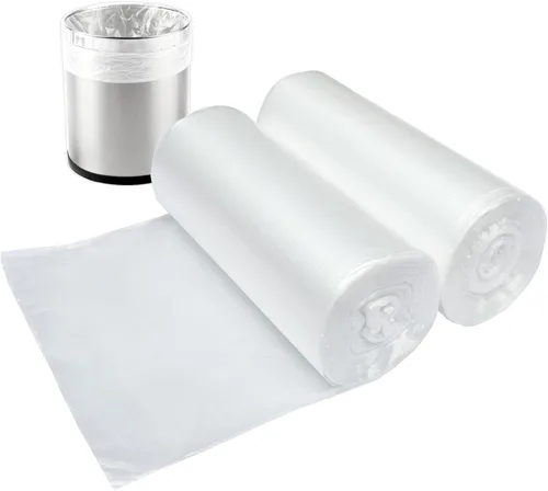 Bolsas de basura pequeñas de plástico de 2 galones, 7.5 litros, bolsas de basura transparentes para el hogar, oficina, baño, 100 unidades