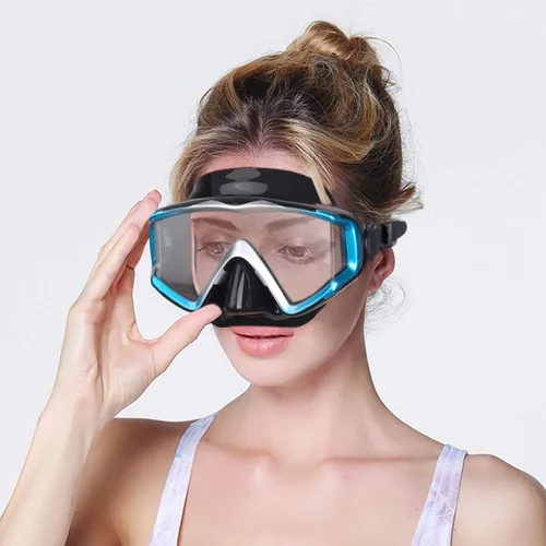 Miniatura 6 de Máscara de buceo Pano 3 para adultos, máscara de esnórquel de vidrio templado, máscara de natación antivaho sin fugas, gafas de natación con Azul