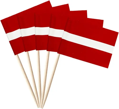 Miniatura 38 de stidsds 100 banderas de Albania con palillos de dientes de Albania, mini adornos pequeños para cupcakes albaneses, banderas de palo para fiesta