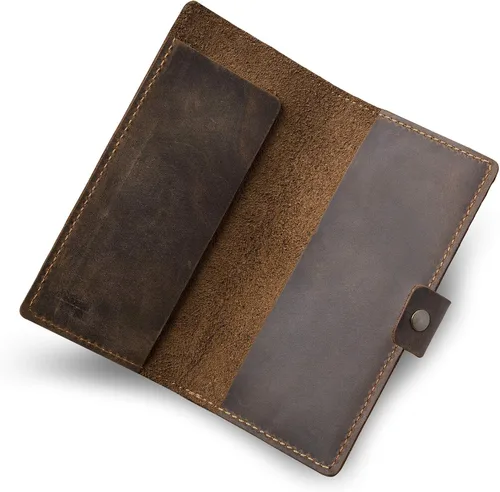 Miniatura 4 de PEGAI Fundas de cuero personalizadas hechas a mano para chequera personal Funda y cartera de cuero 100% envejecido Funda de chequera de negocios