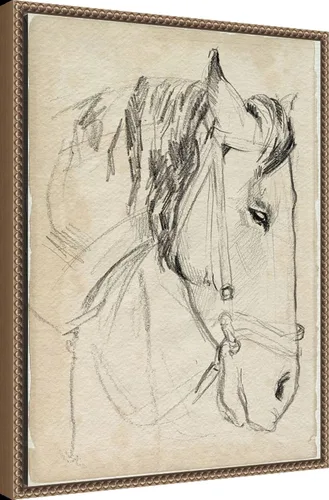 Miniatura 2 de Amanti Art Lienzo enmarcado para pared, diseño de caballo en brida, 24 x 18 pulgadas, boceto I de Jennifer Paxton Parker, lienzo enmarcado