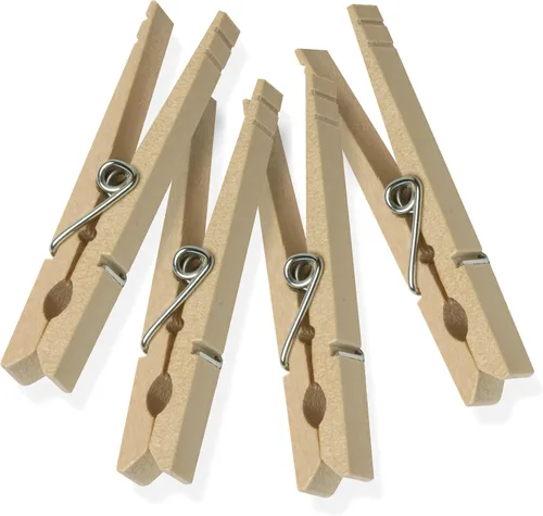 Honey-Can-Do Pinzas/broches de madera para ropa con resorte., Madera, Marrón, 24-paquete de