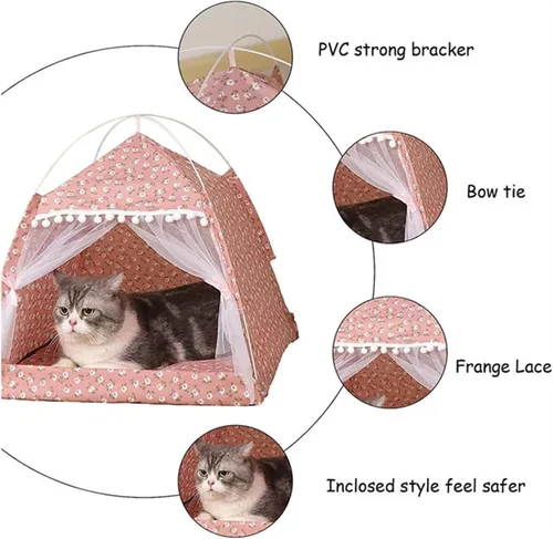 Miniatura 3 de Tienda de campaña lavable para gatos y perros, camas para gatos de interior, tienda de campaña impermeable para mascotas, recintos cálidos