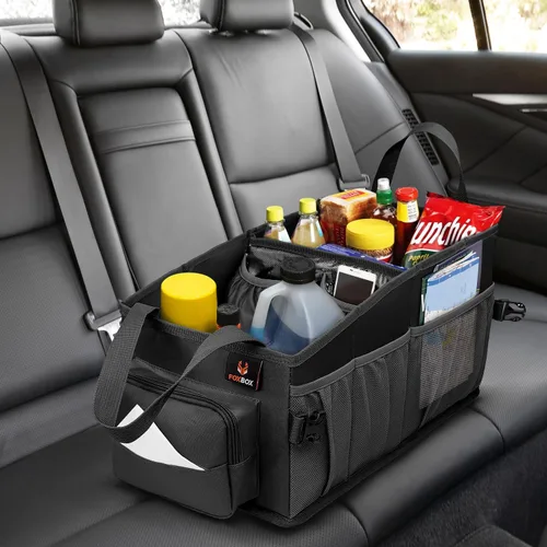 Miniatura 9 de FoxBox Organizador de asiento de coche y maletero, almacenamiento de asiento delantero o trasero de SUV, piso del pasajero, organización debajo