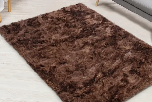 Miniatura 12 de Alfombra de piel sintética suave y sedosa, de 8 x 10 pies, alfombra negra esponjosa de oveja, alfombra rectangular para sala de estar, dormitorio