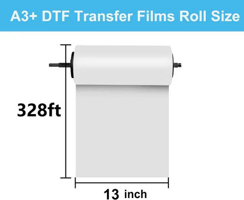 Miniatura 2 de Rollo de película de transferencia DTF de 13 pulgadas x 328 pies, papel de transferencia directa de PET mate directo a película, pelado